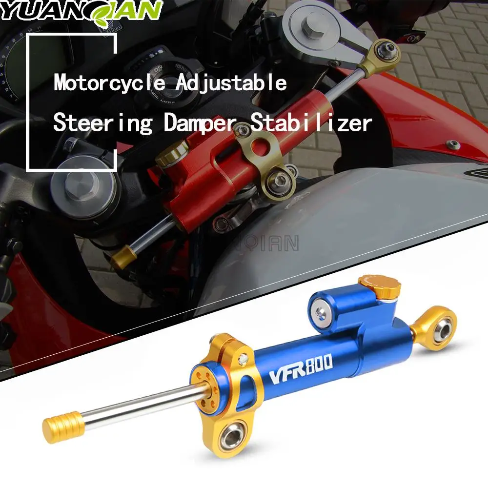 

Universal Motorcycle Aluminum Adjustable Steering Damper Stabilizer For Honda VFR800 VFR 800 F 800F VFR800F 2002-2020 2003 2004