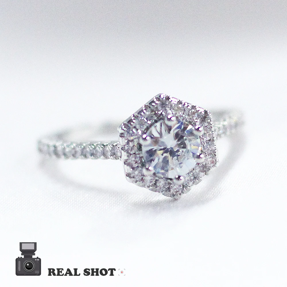 Женское кольцо ювелирное изделие модное с шестигранным кристаллом винтажное