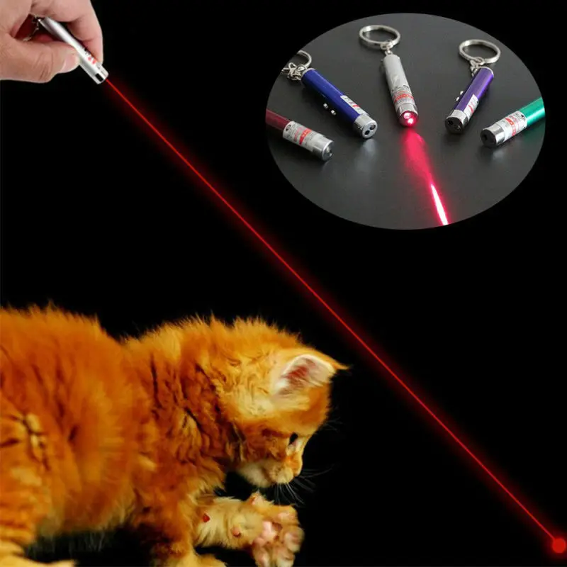 

Funny 2-in-1 Laser Lazer Pen Pointer Keychain Keyring Torch Cat Dog Stick Toy Interactive Toy with Cat Cat Supplies Cat Toys