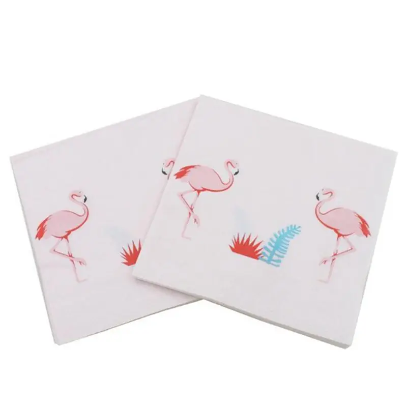 Flamingo Tableware Set Disposable Paper Plate Napkin Birthday Party Shopping Mall Event Celebration Cake Desser table Decoration images - 6