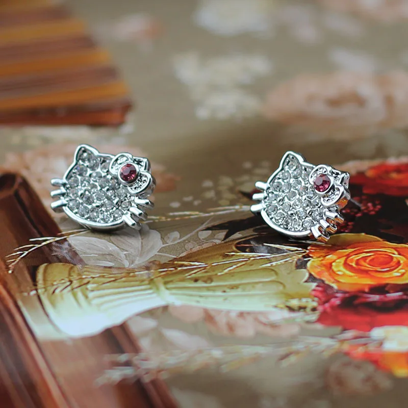 2020 New Silver Color Korea Crystal Cute hello kitty Cat Necklaces Pendants Fashion Jewelry for women | Украшения и аксессуары