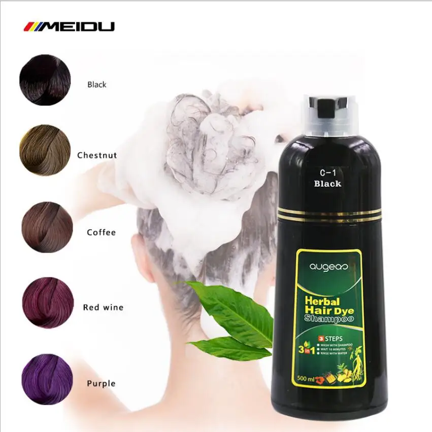 500 мл быстрая черная краска для волос шампунь натуральный черный краситель
