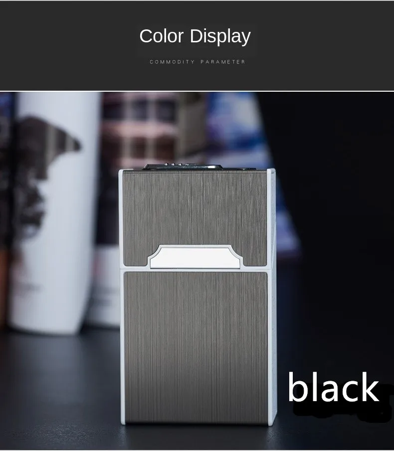 Металический портсигар с ветрозащитной зажигалкой|Аксессуары для сигарет| |