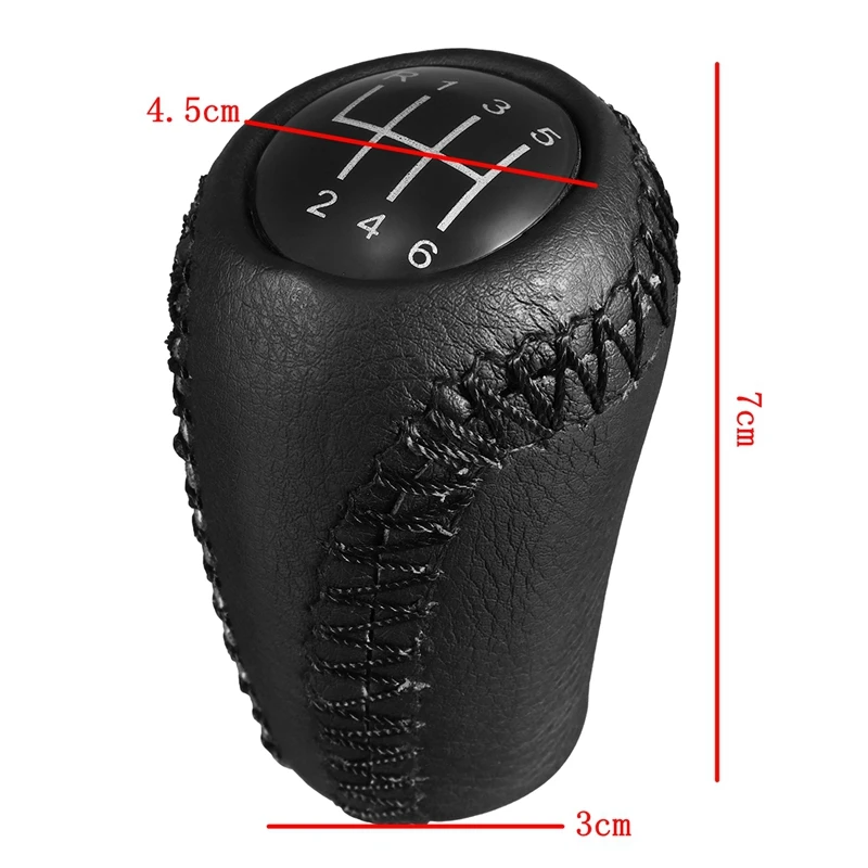 

6 Speed Leather Cover Gear Shift Knob Stick For MAZDA 3 BK 5 CR CW 6 II GH Mx-5 Mx5 Cx-7 Cx7 2006 - 2014 Car Styling Black