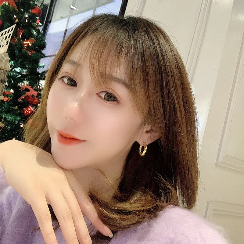 Золотые серьги с металлическим дизайном модные ювелирные изделия маленькие