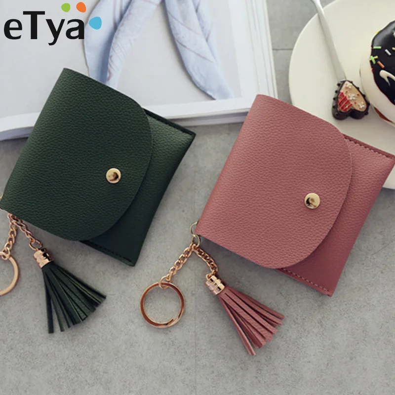 ETya Модный женский кошелек короткие кожаные мини кошельки женские повседневные