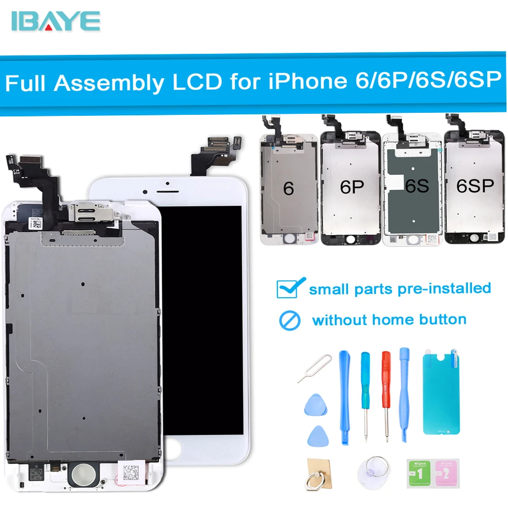 Сенсорный ЖК экран для iPhone 6G 6 6S Plus дигитайзер полная сборка сменный без кнопки Home