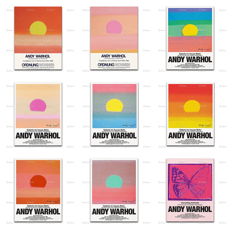 Плакат с бабочкой и закатом Энди, украшение для гостиной комнаты, настенное художественное оформление, холст для домашнего декора, уникальный подарок