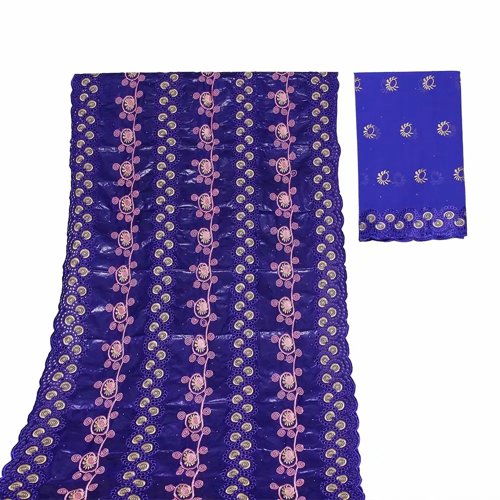 Ткани с вышивкой базин богатый getzner богатая ткань вырезами Тюль Кружева Блузка