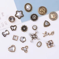 10 pcs alloy new pearl crystal star square rhinestone buttons clasp necklace bracelet diy hand made shoes clothing accessories