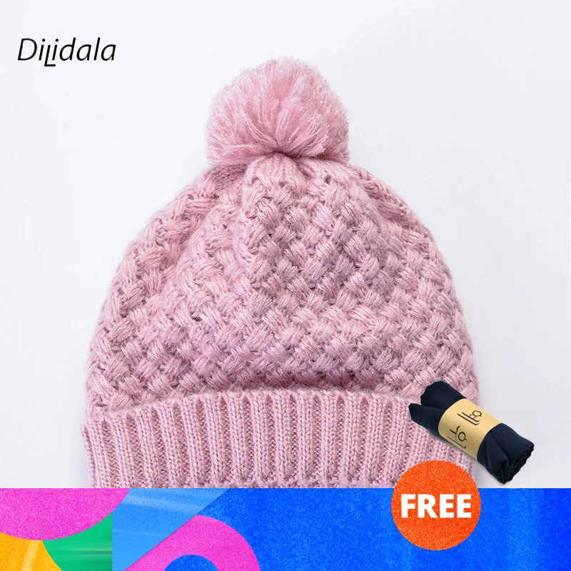 Dilidala осенне-зимняя теплая шерстяная вязаная шапка Толстая мужская и женская пара