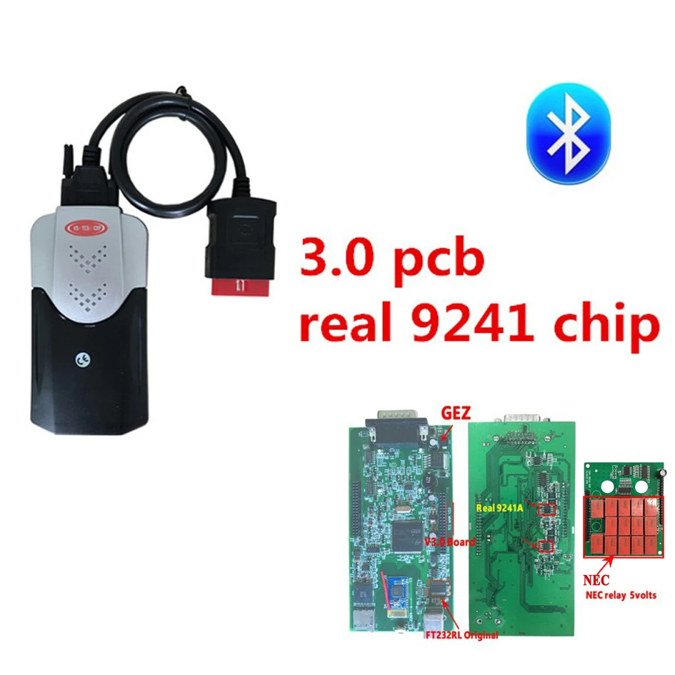 5 шт./лот DHL Лучшие V3.0 новые реле PCB 9241 чип для 2018.R0 2017.R3 Keygen OBD2 диагностический