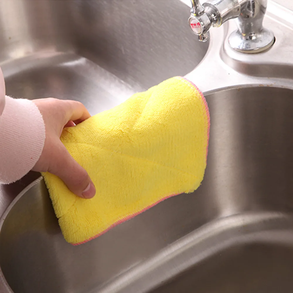 

Kitchen Cleaning Wash Cloth Dishcloth Magic Hand Towel Fiber Dishrag Duster Anti-grease Wiping Rags Washing Towel