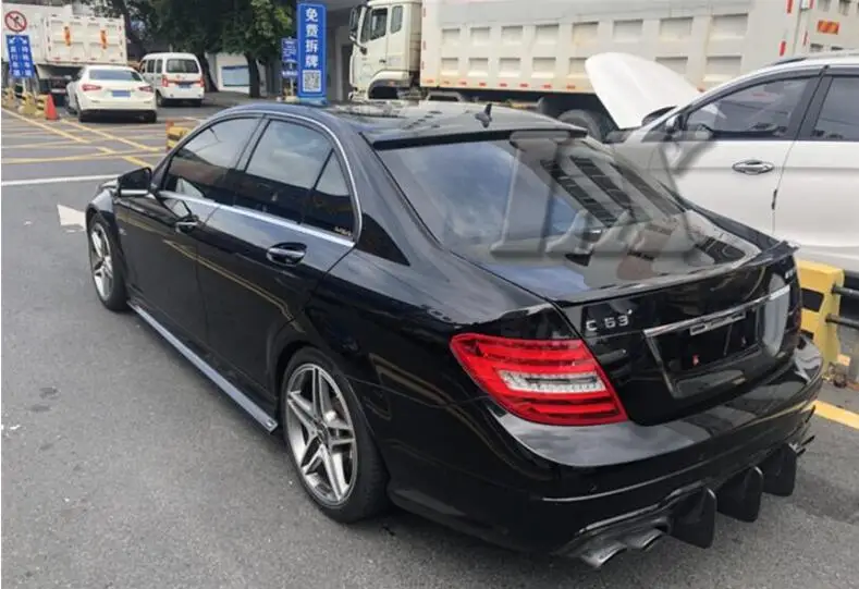 Реальные углеродного волокна сбоку тела юбки комплект для губ Крышка Mercedes-Benz W204