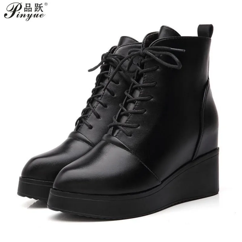 

Ботильоны из натуральной кожи на каблуке, зимние стильные ботильоны для женской обуви