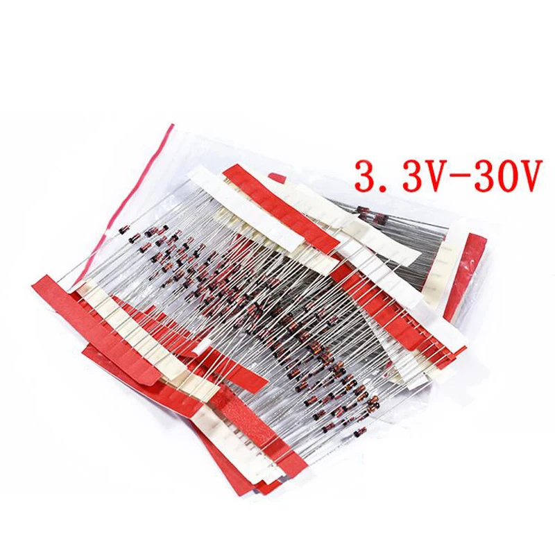 Диод Зенера 0 5-30 В 1/2 Вт 3 набор в ассортименте новый электронный сделай сам 14