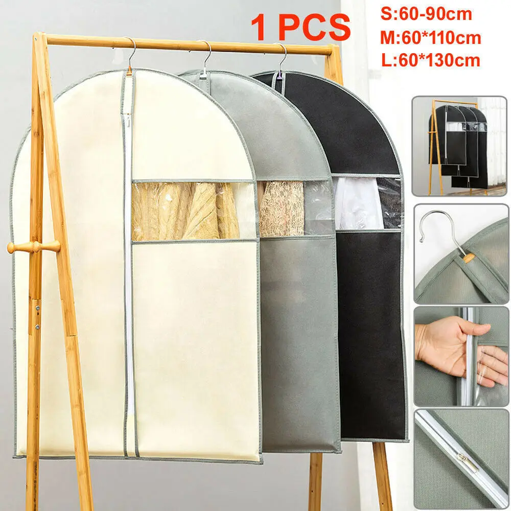 1 шт. 3 размера Дышащая пыли мешки для хранения одежды костюм пальто одежда
