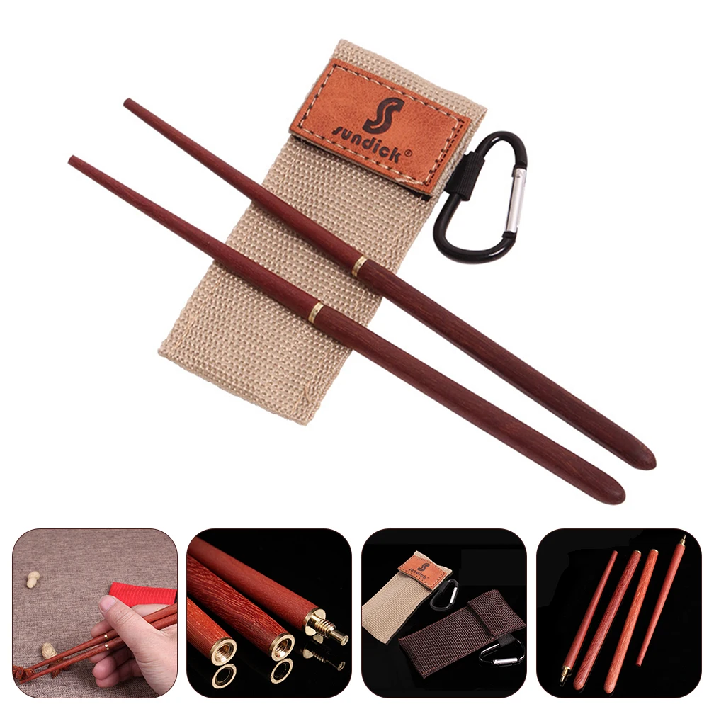 

1 Pair Wooden Folding Chopsticks Outdoor Camping Tableware Portable Chopstick Tableware for outdoor camping