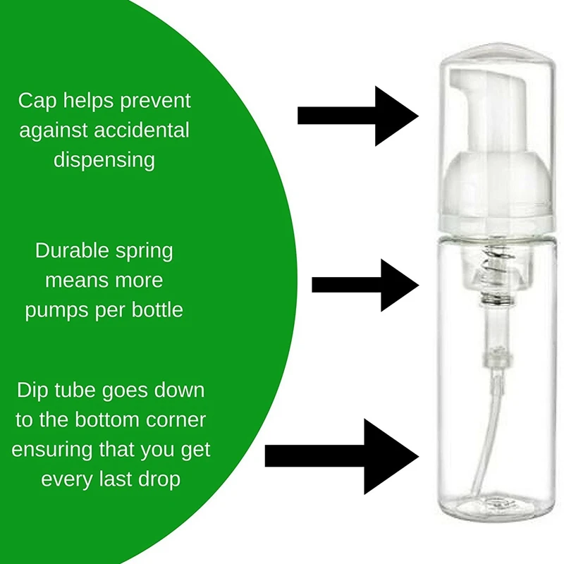 

10 Pcs 50Ml / 1.7Oz. Foaming Soap Dispenser Small Mini Travel Size Empty Foam Pump Bottle Dispenser