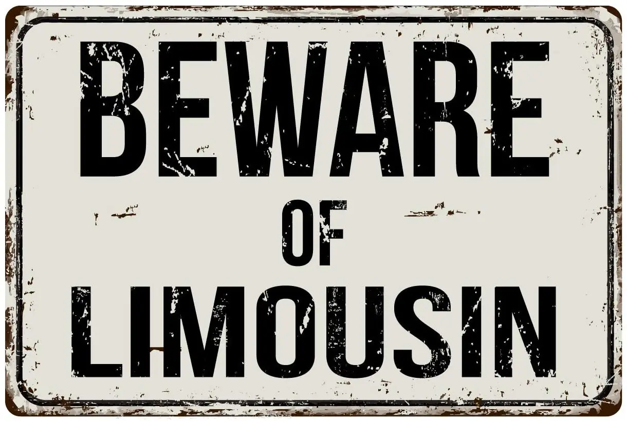 

Deerts 85VS Beware of Limousin 8 x 12 Vintage Aluminum Retro Metal Sign