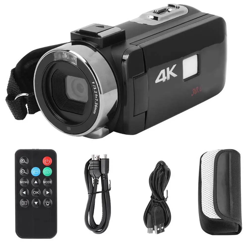 Bundle 5 3 дюйма 4K HD видео Камера Wi-Fi Ночное видение 16x Zoom ультра-hd Сенсорный экран Цифровая видеокамера Камера комплект с пультом дистанционного управления Управление - Цвет: Bundle 5