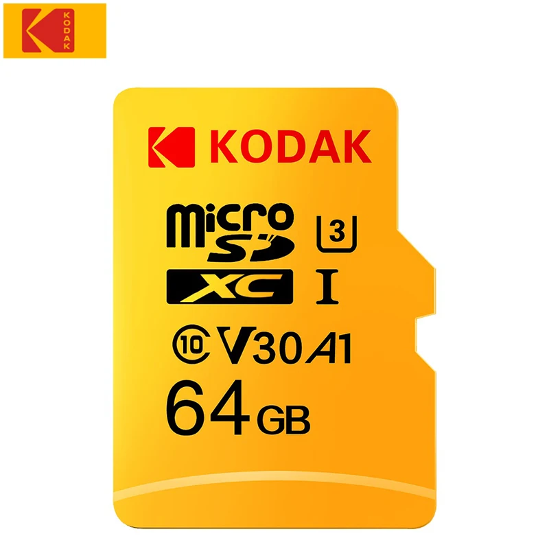 64GB U3 Карта флэш-памяти KODAK Micro SD 128 ГБ 256 ГБ 512 ГБ 32 ГБ 64 Гб U1 tf-карта 4K Class 10 tarjeta Micro SD карта U3 UHS-I 16 Гб microsd - Емкость: 64GB U3