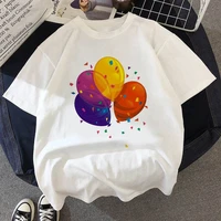2021 printing tshirts women tops casual short sleeve oversized white t shirt balloons printed top tee female clothing streetwear
