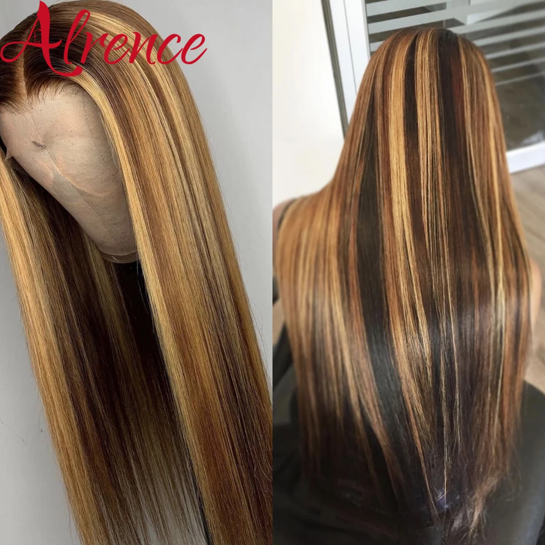 Искусственные волосы высокой четкости прямые коричневые 13x 4 32 дюйма | Шиньоны и