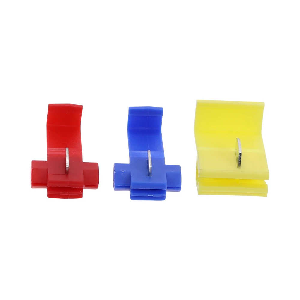 

10/20pcs 2 Pin T Shape Wire Cable Connectors Terminals Electrical Crimp Scotch Lock Quick Splice Car Audio Kit Tool