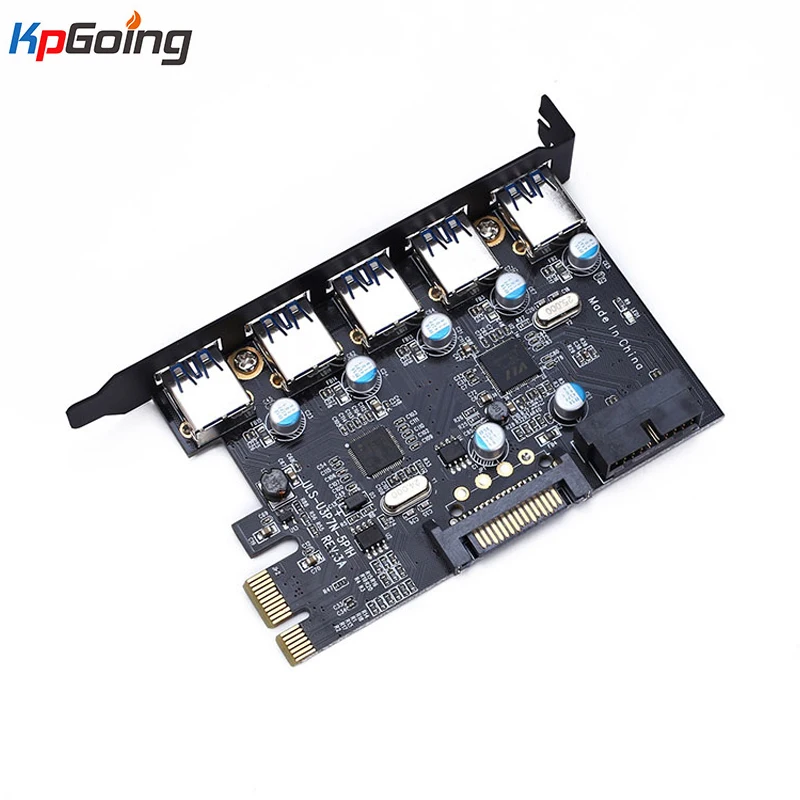 5 портов USB 3,0 PCI-e Плата расширения PCI Express PCIe USB 3,0 концентратор адаптер 5-портовый USB3.0 контроллер USB 3 0 PCI E PCIe Express 1x