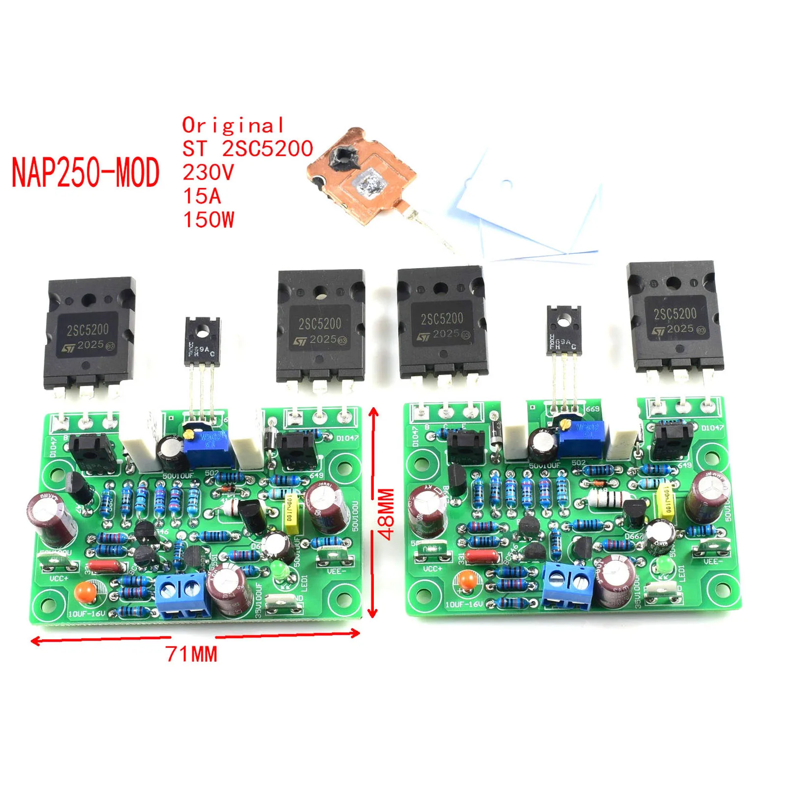 

NAIM NAP250 MOD CLONE Assembled Class AB Dual Stereo Amplifier Board 80W 8R AMP