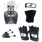 Японские фанаты косплея аниме аксессуары модные черные перчатки маска для лица повязка на голову оружие кунай блокнот реквизит игрушка для мужчин
