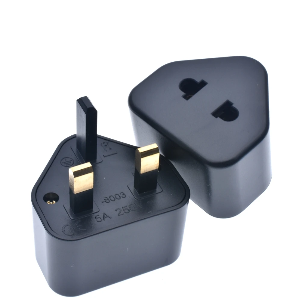 ЕС и США 2-контактный до английская вилка с 3 зубцами Универсальный адаптер