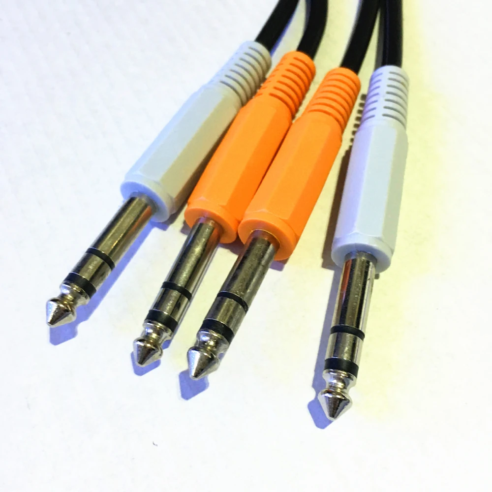 

2*6.35mm Jack Plug 1/4" M-M Audio Mic Extension Stereo Cords Cable Leads