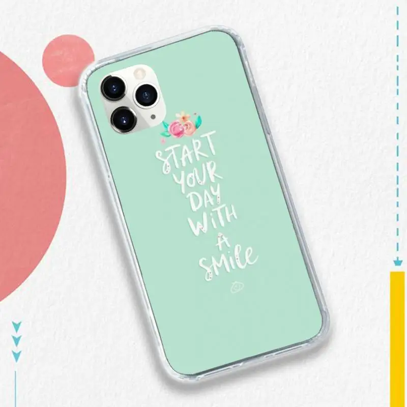 

Green flower quote painting Phone Case for iPhone 11 12 pro XS MAX 8 7 6 6S Plus X 5S SE 2020 XR