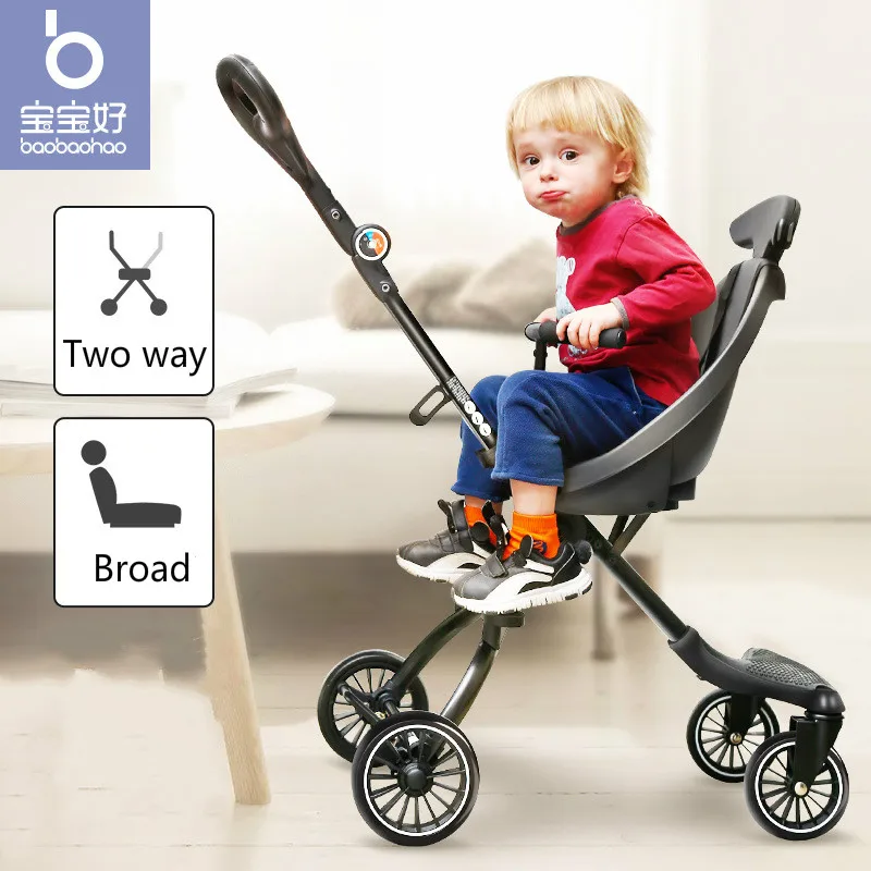 Baby Stroller Foldable Lightweight Two-way Four-wheel High Landscape Children Slip Baby Artifact  for Baby  Buggy Folding