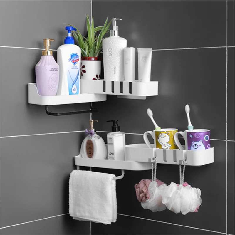 

Creative Bathroom Shelf Rotatable Storage Shelf For Toilet Kitchen Home Organizer With Hook Bathroom Accessories