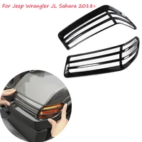 for jeep wrangler jl sahara 2018 2019 car decoration side marker light turn signal lamp wheel eyebrow light guard cover