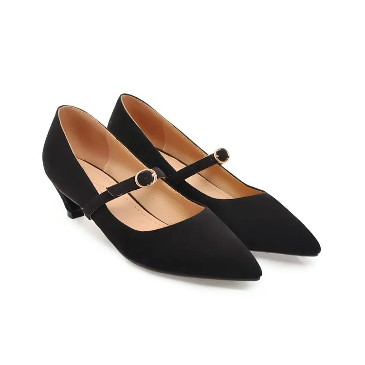 

Oversize Large size Big SizePointed buckle single shoes summer flat ladies women shoes woman