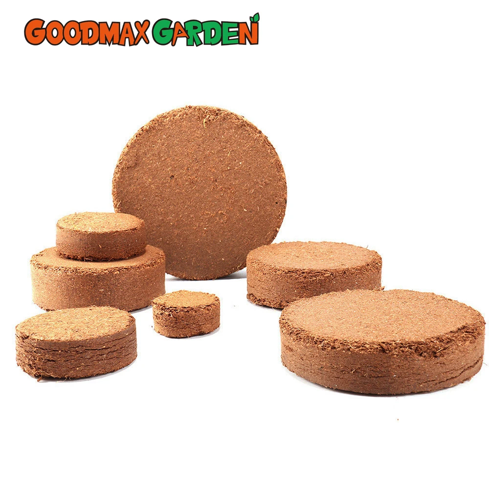 

5Pcs 45x15mm Coconut Peat Nutrient Soil Compressed Block Compressed Pure Coconut Peat Soil Medium Vegetable Planting