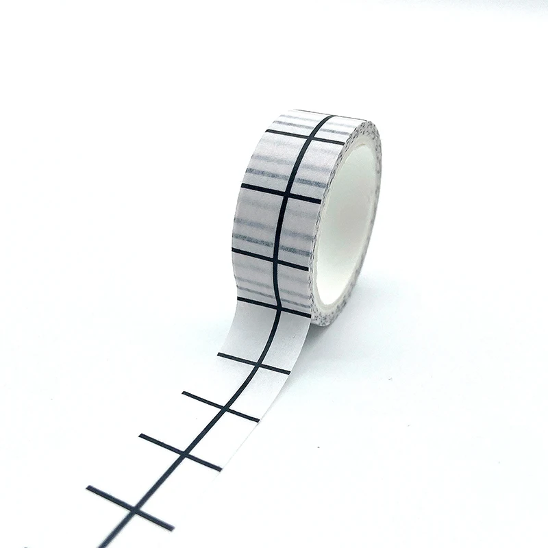

10pcs/lot 15MM*5M Black Stripes White Washi Tape Japanese Paper DIY Planner Masking Tape Decorative Stationery washi tape