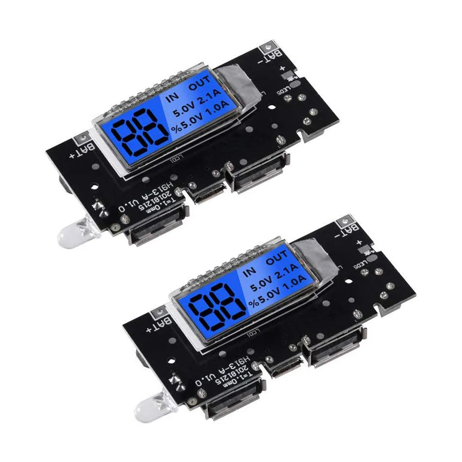 Два порта USB 5V 1A 2.1A мобильный Мощность банка 18650 Литий Батарея Зарядное устройство борту модуль цифровой печатной платы