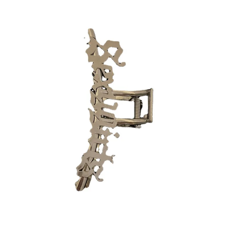 

2021 Stylish Metal Grip Clip Women Letter Hairpin Spicy Girl's Summer Hair Shark Clip Simple Clip Headdress Y2K Hair Accessories