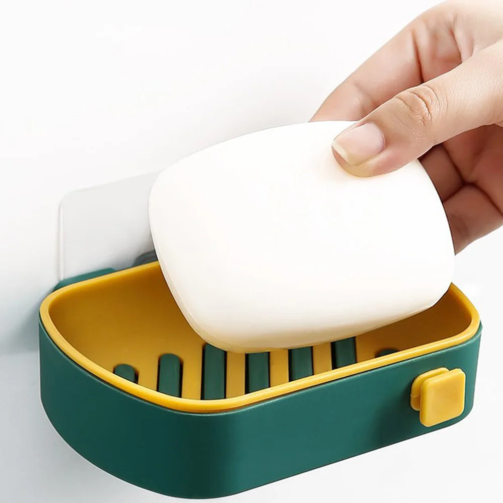

Double Layers Soap Box Dish Household Storage Soap Box Bathroom Toilet Shower Kitchen Draining Rack Case Tray Holder
