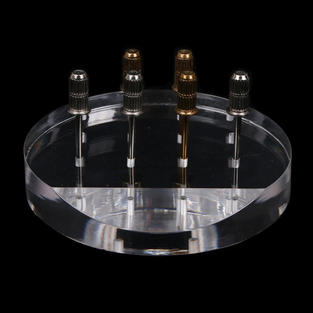 

12 Holes Acrylic Nail Drill Bits Holder Acrylic Grinding Head Display Base Nails Art Manicure Tool