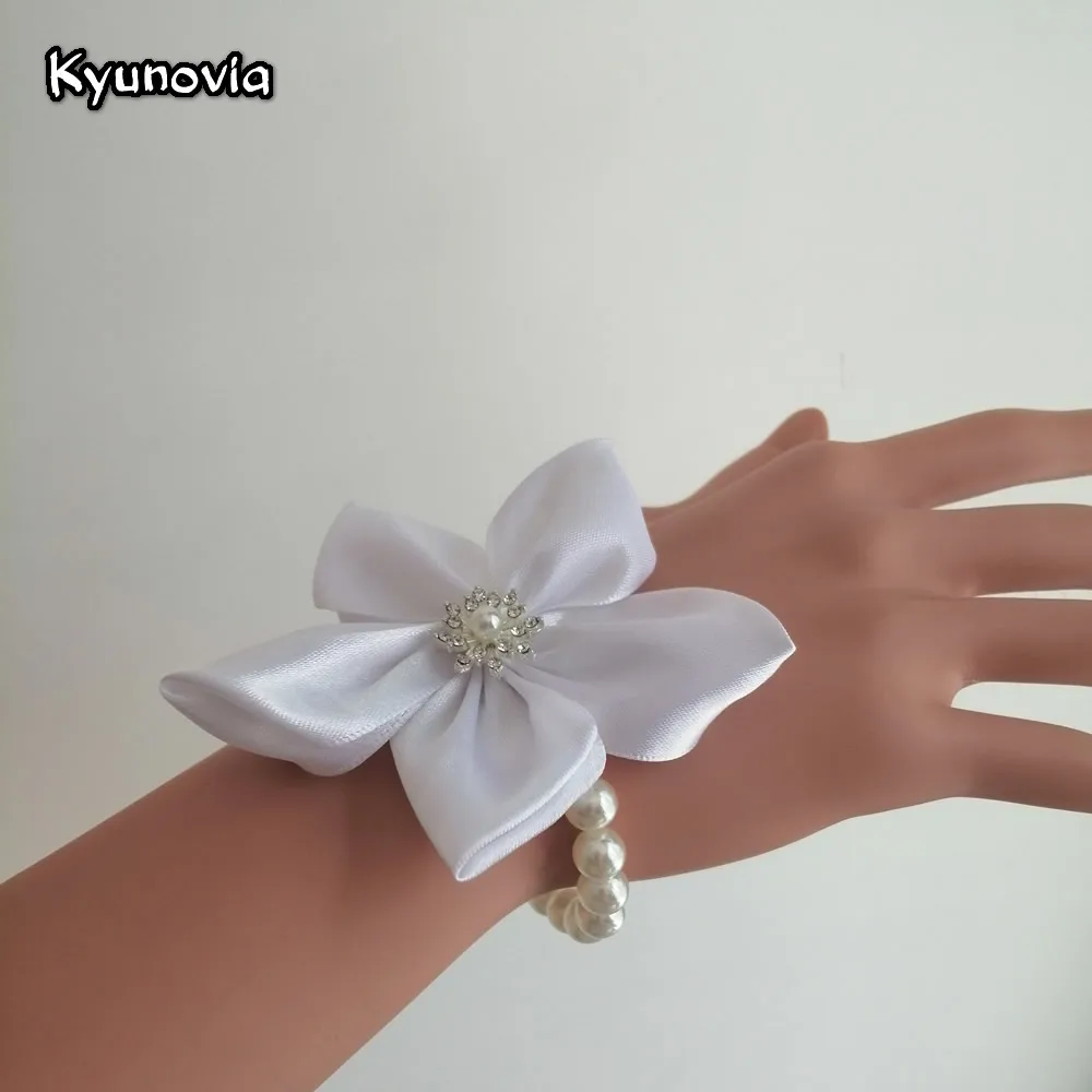 Свадебный браслет Kyunovia Цветочная Роза шелковая лента корсаж декоративный