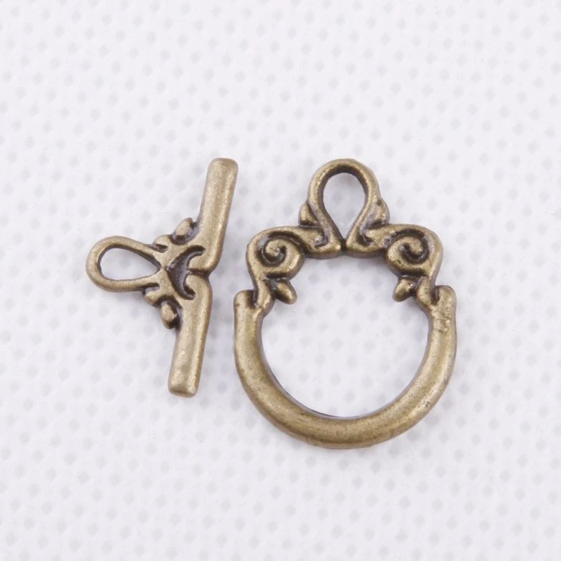 30 комплектов тибетский серебристый цвет декоративный узор застёжка тогл для