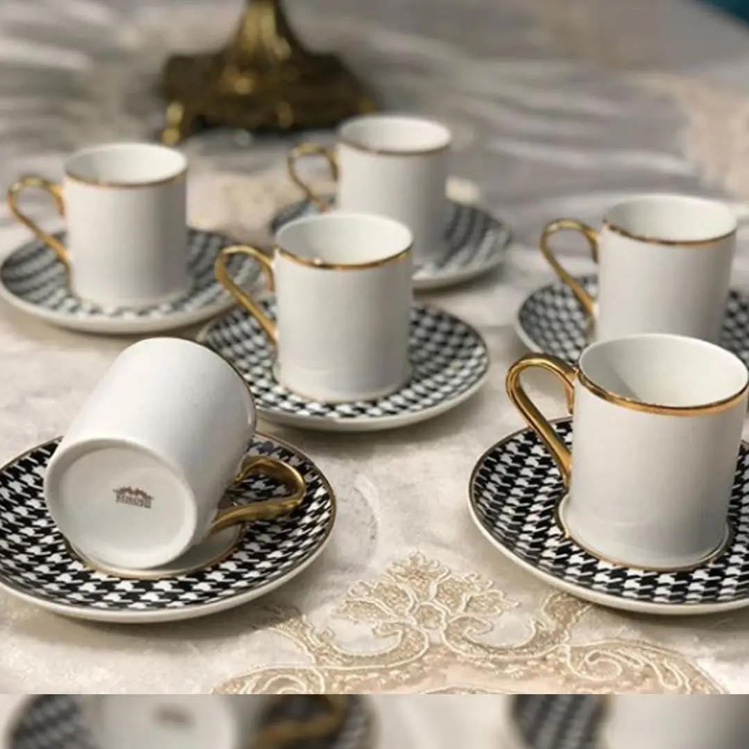 DOLBOVI кокош дома белый кашемир узор фарфоровая чашка для кофе по-турецки Pad лом