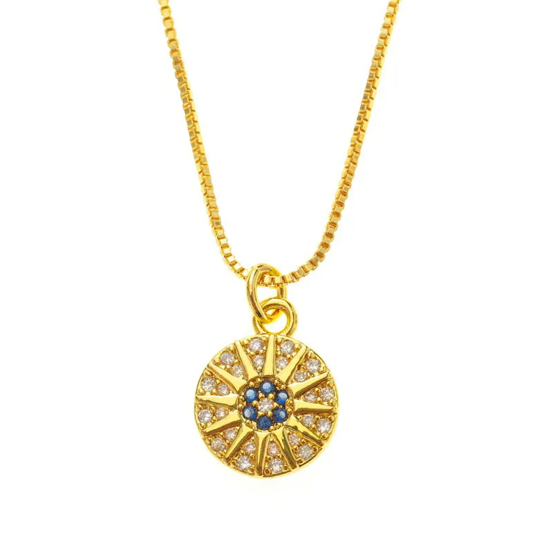 

Fashion 18K gold plated pendant necklace for women Golden chain necklace jewellery for female Choker Clavicle Chain for girls