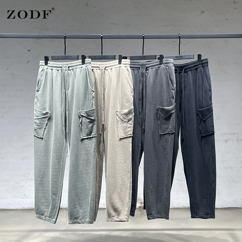 

Брендовые новые мужские зимние толстые хлопковые спортивные брюки ZODF, однотонные, оверсайз, Канье Уэста, уличные спортивные брюки, уличная ...